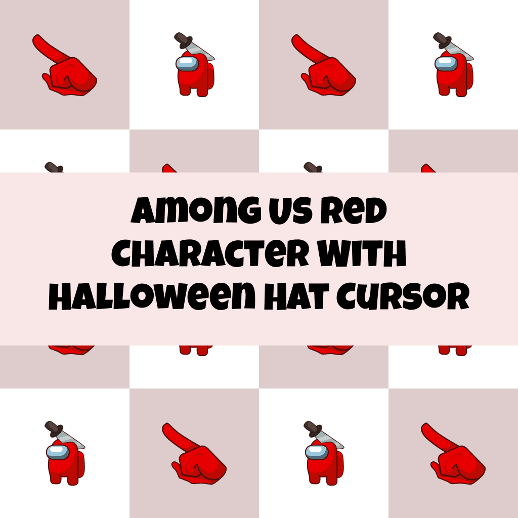 Preview Among Us Red Character with Halloween Hat cursor custom cursor pack